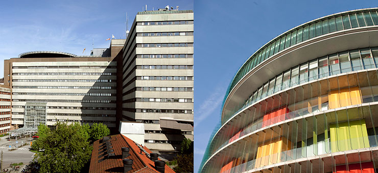 Sjukhusbyggnader i Lund och Malmö