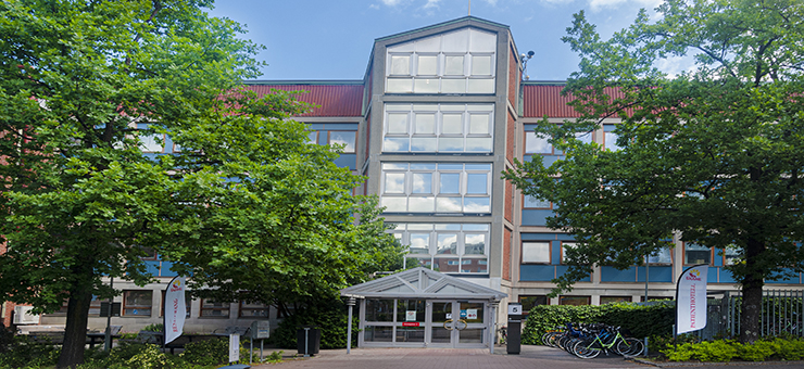 Patienthotellets byggnad på Entrégatan 5 i Lund.